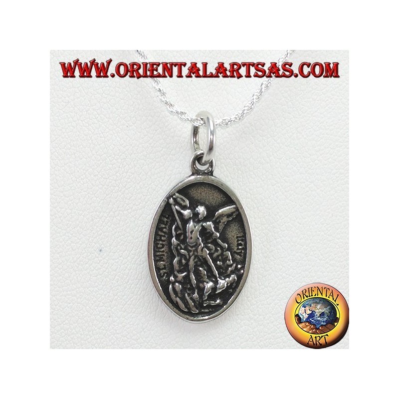 Ciondolo in argento san Michele e angelo custode ( piccolo)
