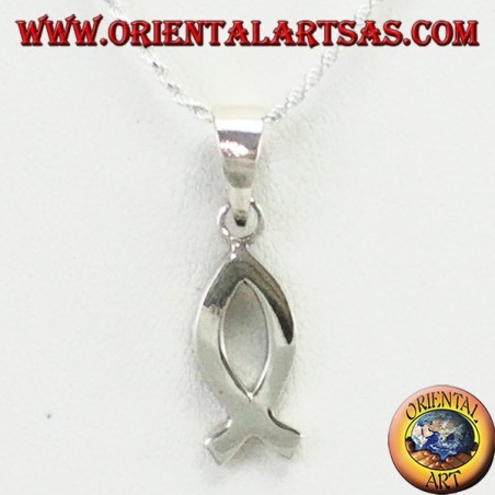Ciondolo in argento Ichthys simbolo della cristianità 