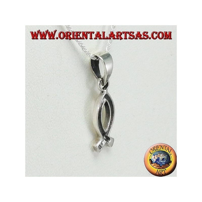 Ciondolo in argento Ichthys simbolo della cristianità