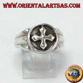 Silberring mit griechischem Kreuz