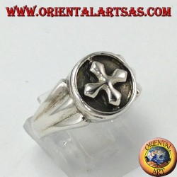 Silberring mit griechischem Kreuz