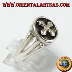 Silver ring with Greek cross