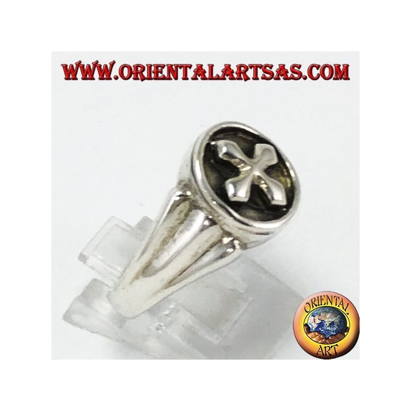 Anillo de plata con cruz griega