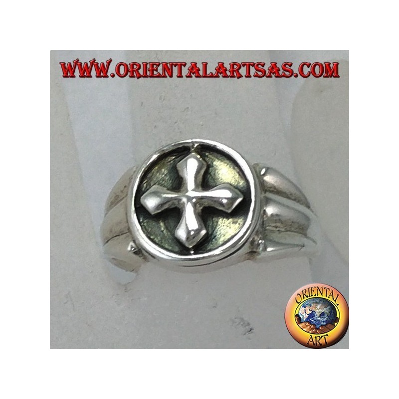 Anello in argento con croce greca