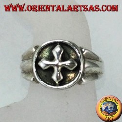 Silver ring with Greek cross