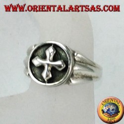 Silberring mit griechischem Kreuz