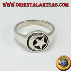 Bague en argent et étoile de lune