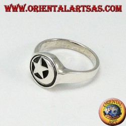 Bague en argent et étoile de lune