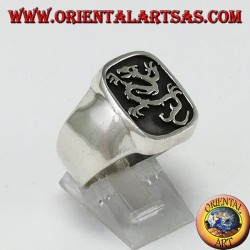 Silver ring with the dragon's seal