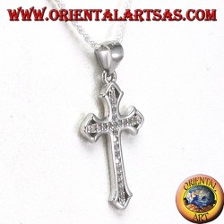 Silver pendant, cross with Zircons set