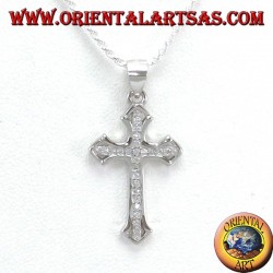 Silberner Anhänger, Kreuz mit Zirkonen