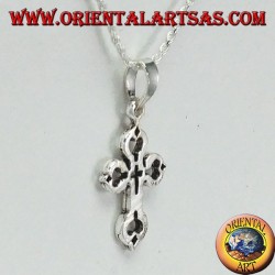 Silver pendant cross carved in the cross