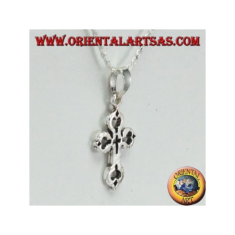 Pendentif en argent Croix sculptée dans la croix