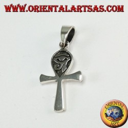 Colgante de plata egipcio cruz ankh con ojo de horus