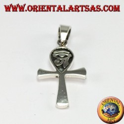 Silver pendant Egyptian cross ankh with eye of horus