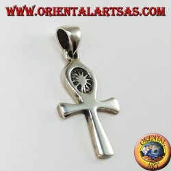 Silver pendant Egyptian cross ankh (key of life) with the sun