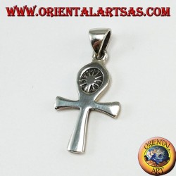 Pendentif en argent égyptien croix ankh (clé de la vie) avec le soleil