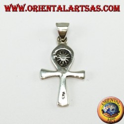 Silberanhänger ägyptisches Kreuz Ankh (Schlüssel des Lebens) mit der Sonne