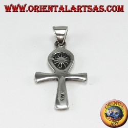 Silberanhänger ägyptisches Kreuz Ankh (Schlüssel des Lebens) mit der Sonne