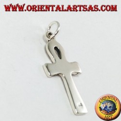 Pendentif en argent croisé ankh oeil d'horus et avec hiéroglyphes