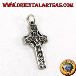 Colgante de plata, cruz celta con 4 nudos centrales tyron