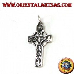 Colgante de plata, cruz celta con 4 nudos centrales tyron