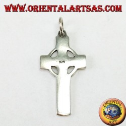 Colgante de plata, cruz celta con 4 nudos centrales tyron