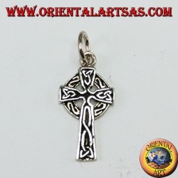 Silver pendant, Celtic cross with tyrone knots (small)