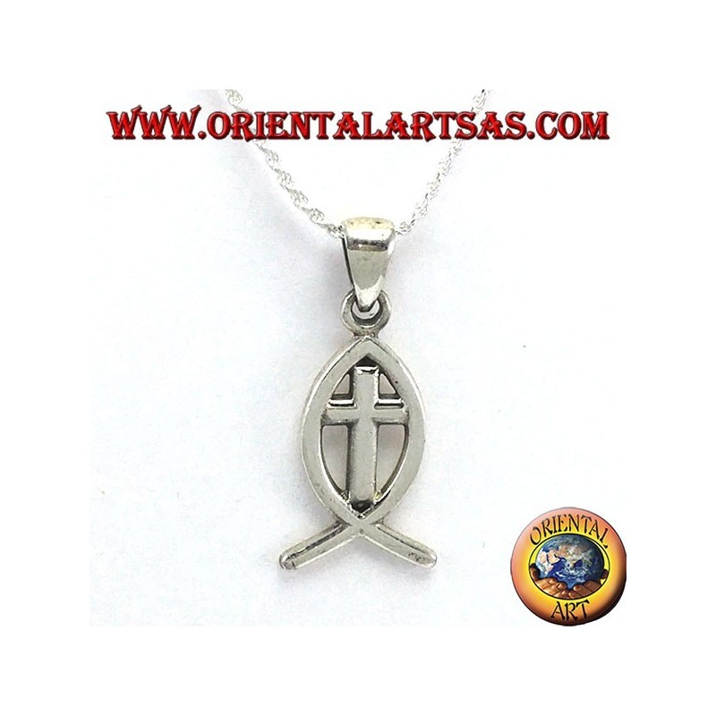 Ichthys colgante de plata símbolo del cristianismo