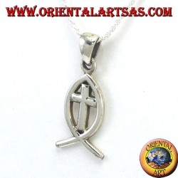 Ichthys silver pendant symbol of Christianity