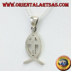 Ichthys silver pendant symbol of Christianity