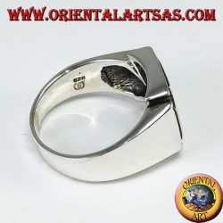 Anillo de plata con cruz de Malta y ónice sintético