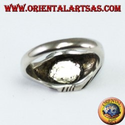 Silberring mit indischem Kopf mit schwarzer Emaille, gebürtig nach Amerika
