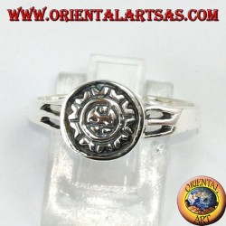 Silberner Ring mit Maya-Sonne