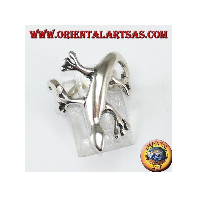 Anello Geco Gekkonidae in argento