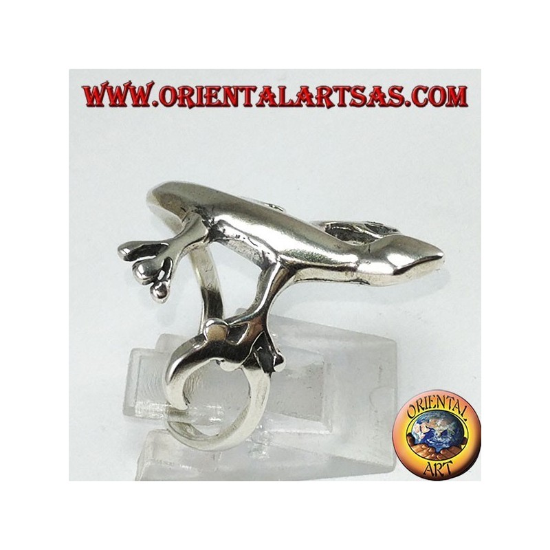 Anello Geco Gekkonidae in argento