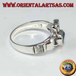 Claddagh Ring mit blauem Topas