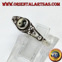 Tao yin-yang silver ring (Small) with dots