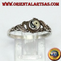 Anillo de plata Tao yin-yang (pequeño) con puntos