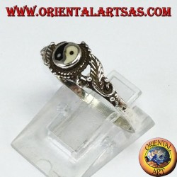 Anillo de plata Tao yin-yang (pequeño) con puntos