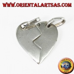 Colgante de plata, corazón dividido en dos