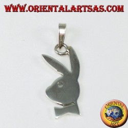 Silver playboy bunny pendant (small)