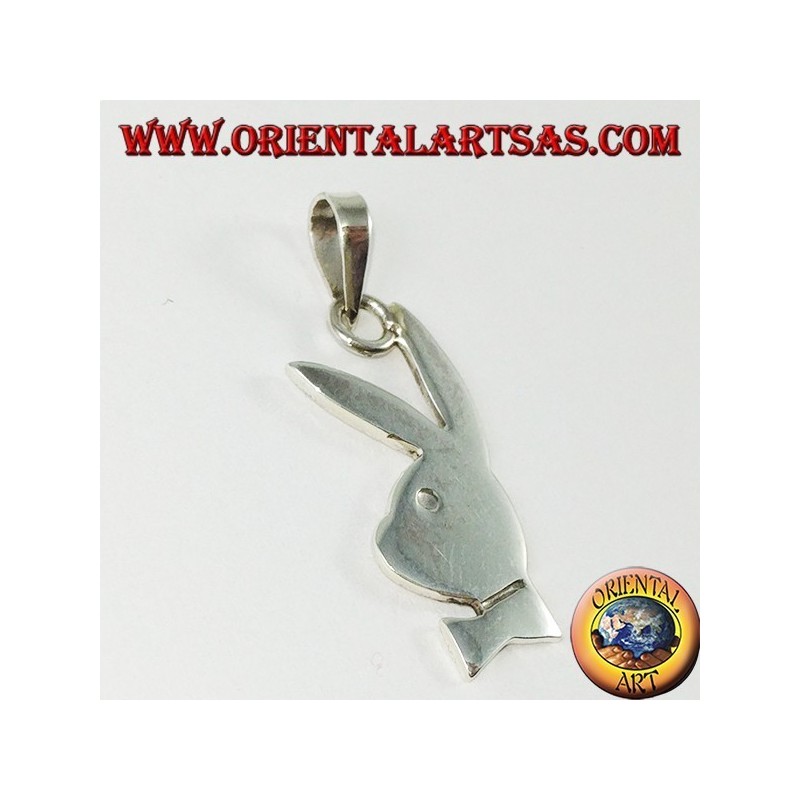 Silver playboy bunny pendant (small)
