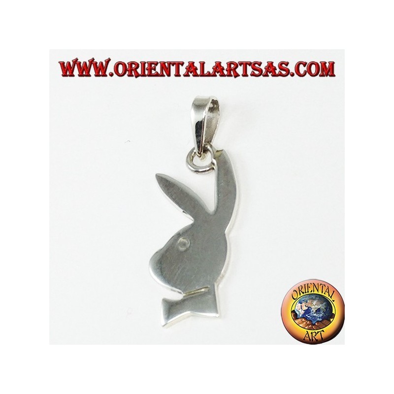 Pendentif en forme de lapin playboy en argent (petit)