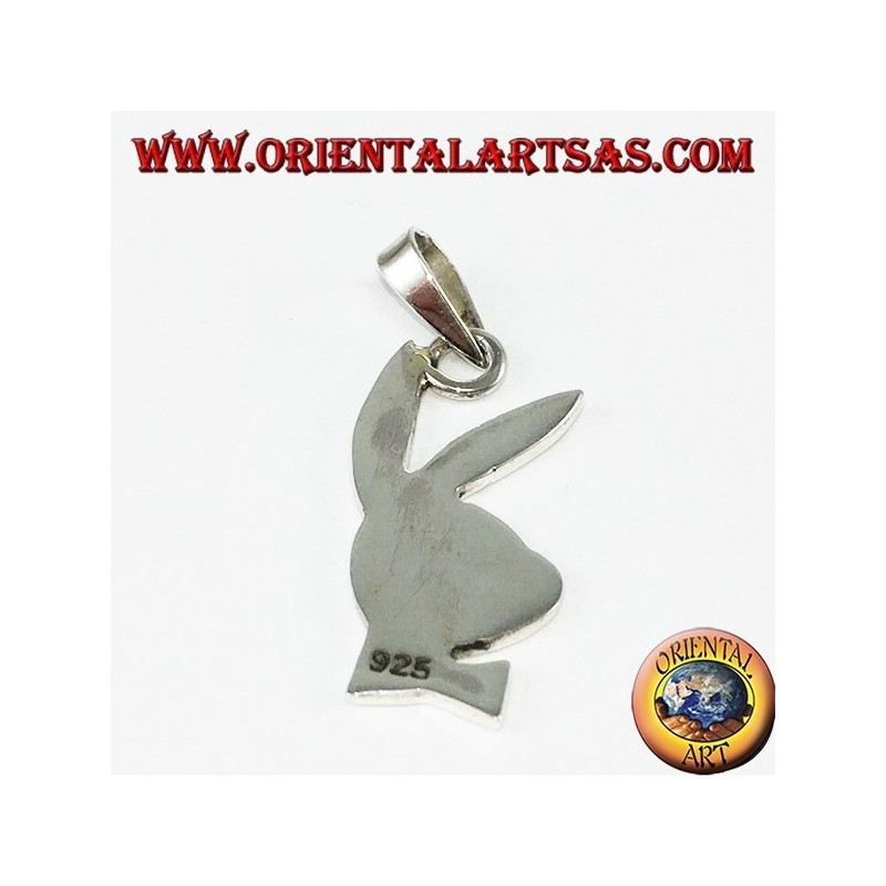 Pendentif en forme de lapin playboy en argent (petit)