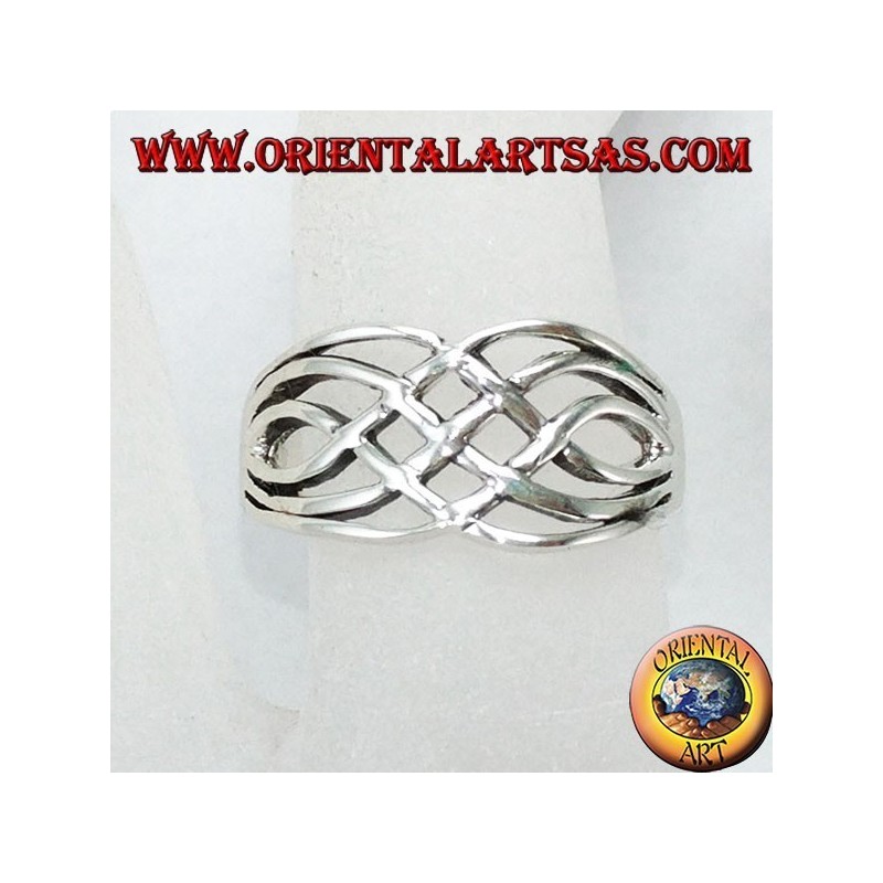 Anello in argento intrecciato largo celtico 