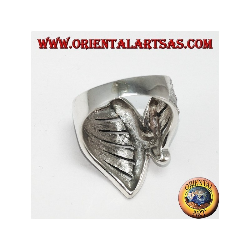 Bague en argent avec marcassite (en forme d'éventail)