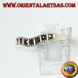 Silberring mit Markasit (V-Band)