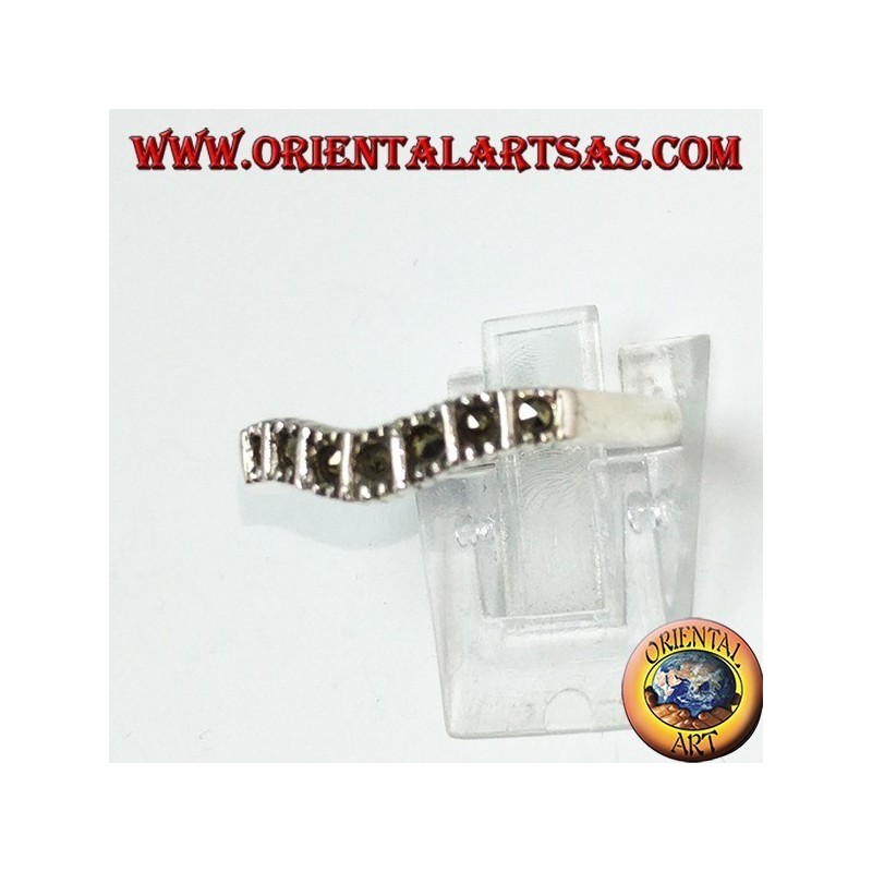 Silver ring with marcasite (V-band)