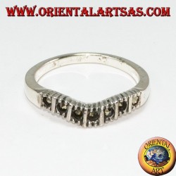 Silver ring with marcasite (V-band)